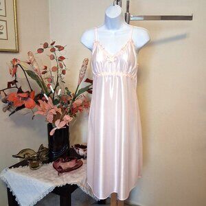 NEW Women’s Pink Lace Chemise Nightgown Adjustable Straps Nightie 8M